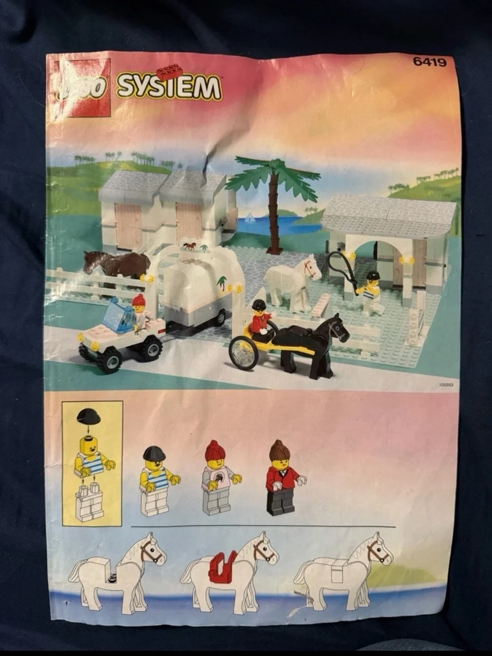 LEGO System Horse Stable Booklet - White & Black